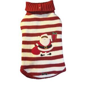 Barkley & Finn Christmas Dog Sweater Sz Lg Santa Red White